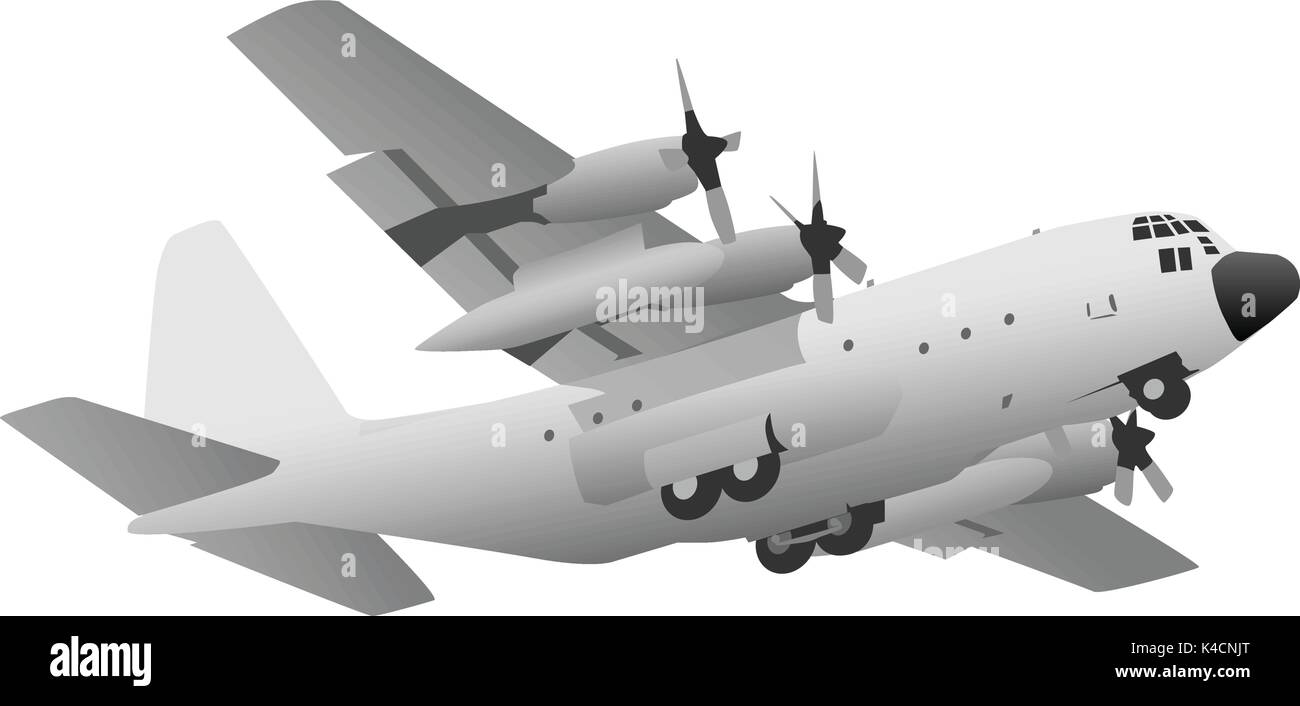 Military Transport Cargo Aircraft Illustration Stock Vector