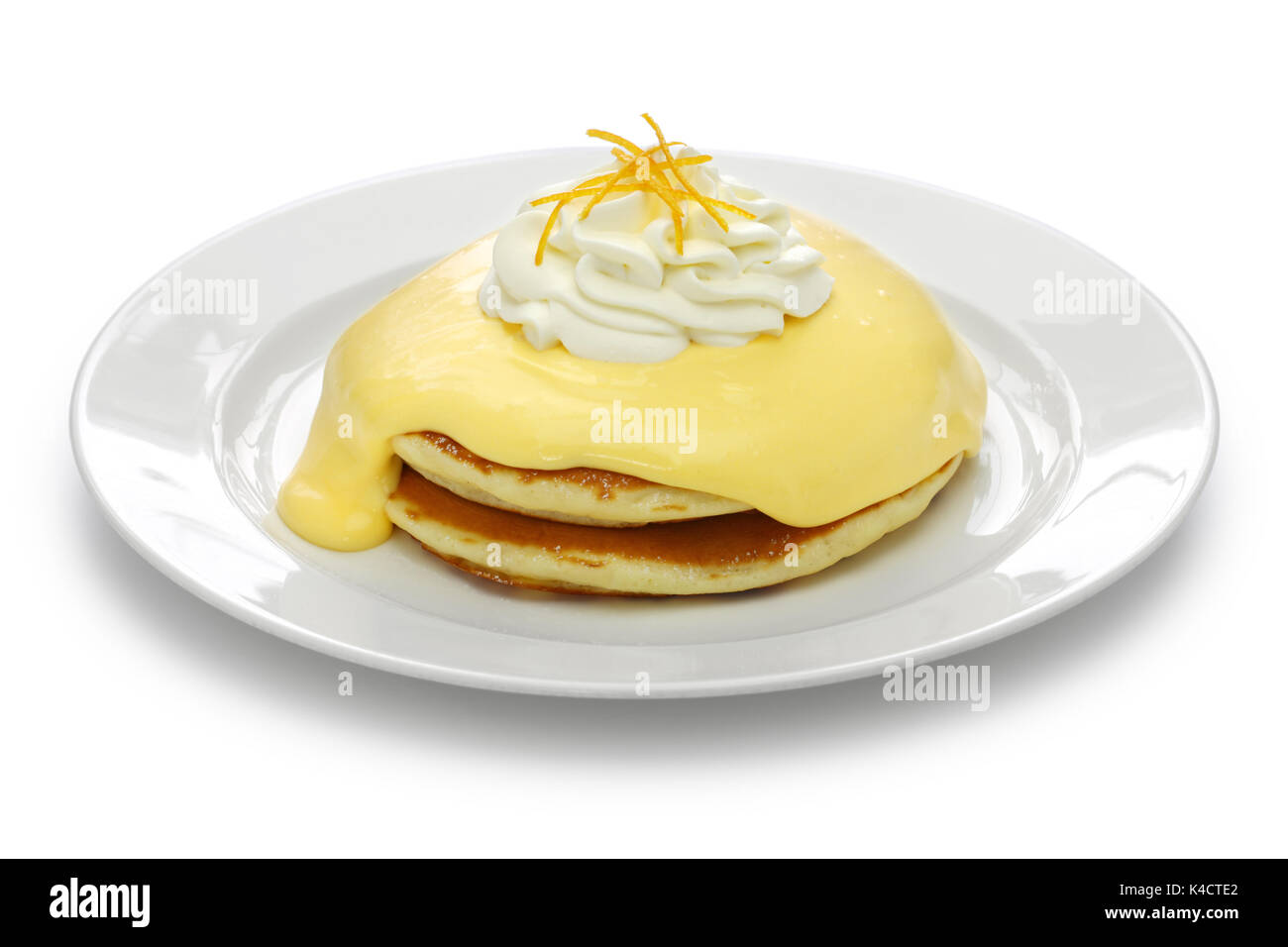 homemade lilikoi passion fruit pancake, Hawaiian food Stock Photo