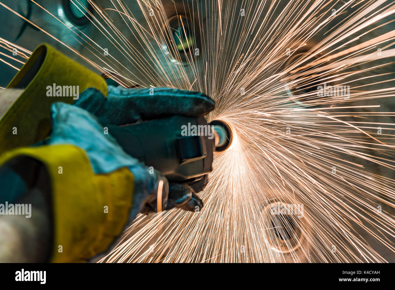 Drill with diamondtipped polishing metal parts. Hole processing Stock