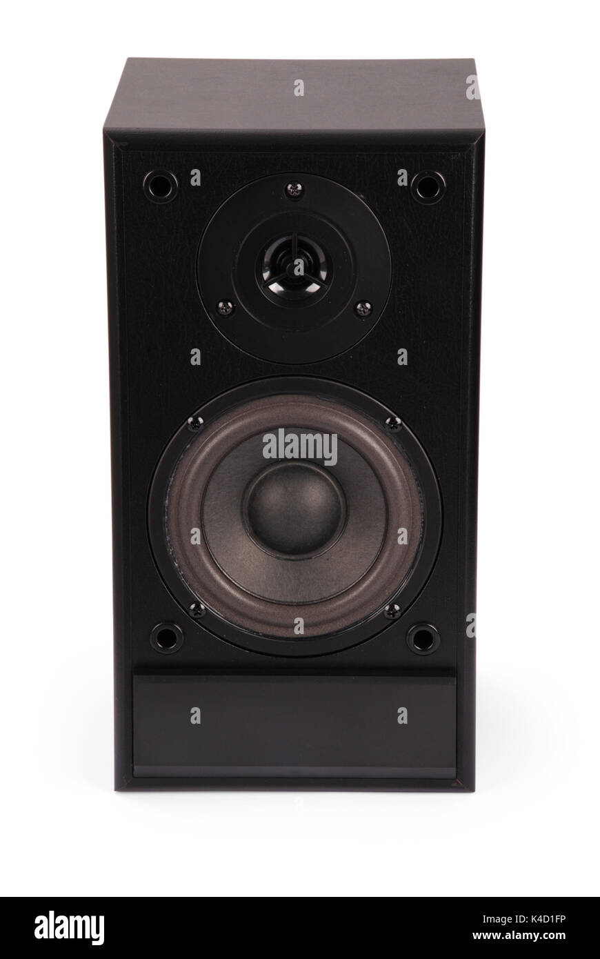 Black sound speakers isolated over the white background with soft ...