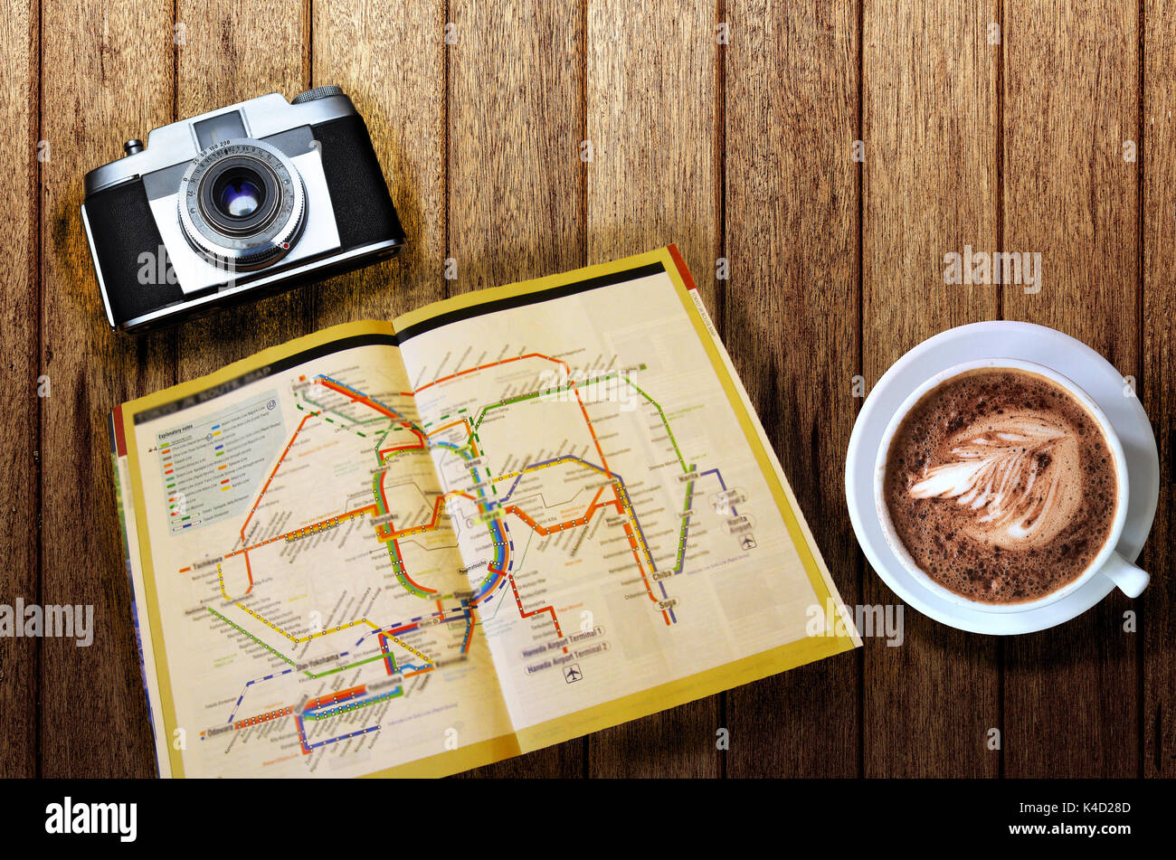 Travel planning concept on map Stock Photo
