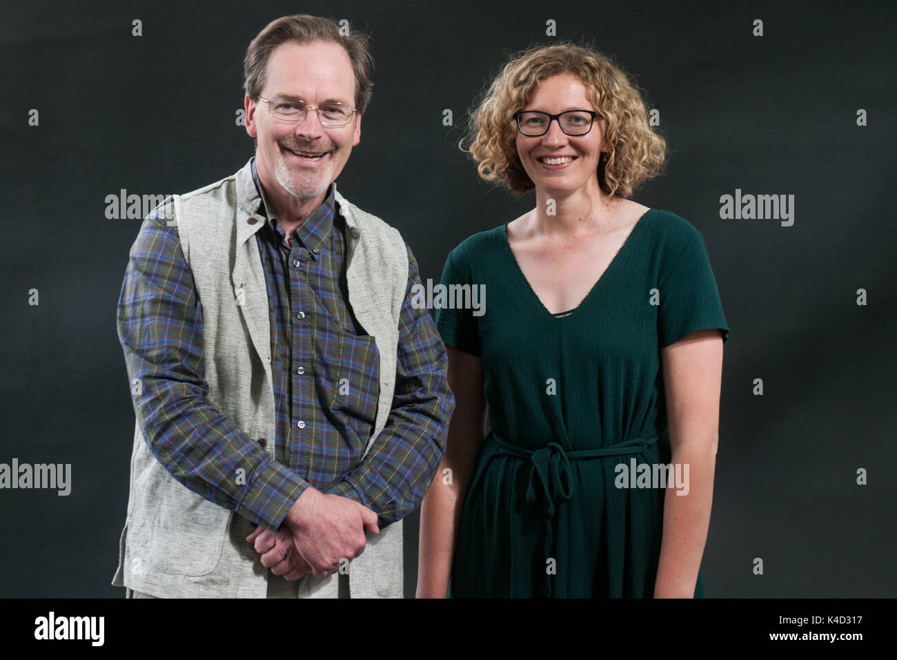 Donald Smith and Beth Underdown attend a photocall during the Edinburgh International Book Festival on August 12, 2017 in Edinburgh, Scotland. Stock Photo