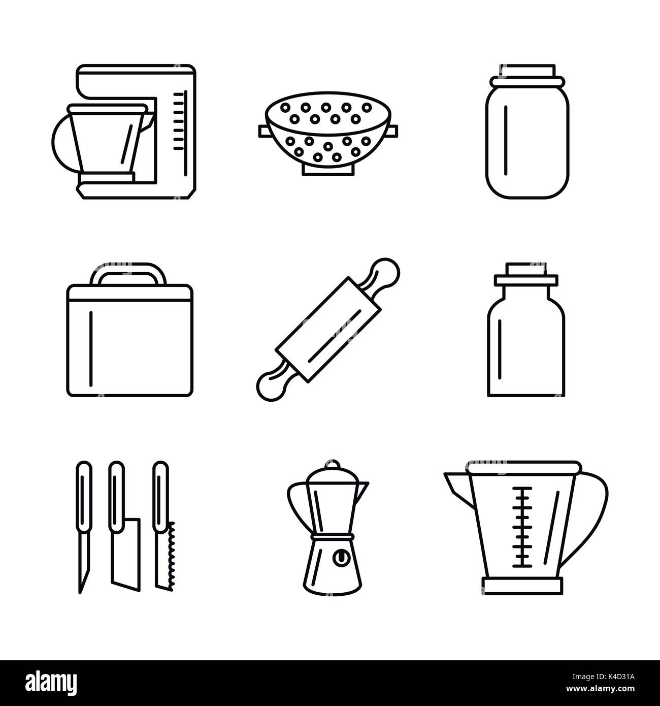 Kitchen utensils icons Stock Vector Image & Art - Alamy