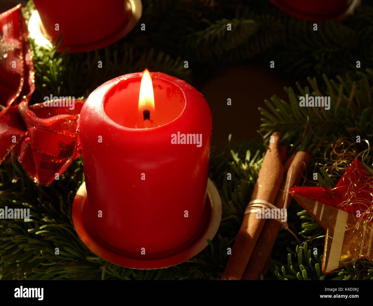 Burning Advent Candle, The First Advent Stock Photo Alamy