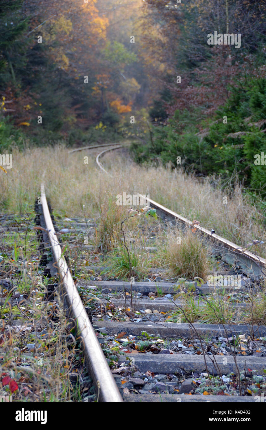 Railroad To Nowhere, Old Closed Railway Line Stock Photo