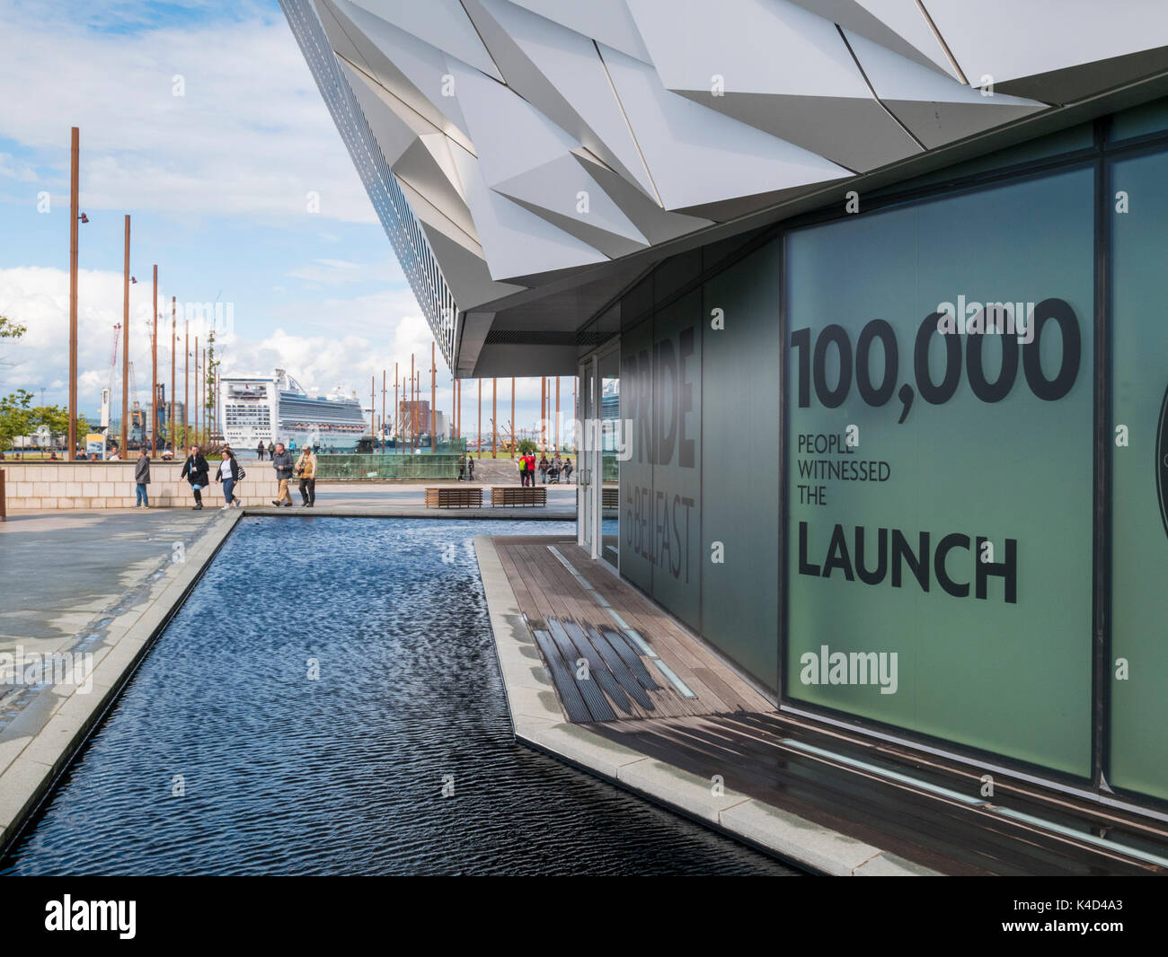 The Titanic Belfast building. The cruise liner, Caribbean Princess can