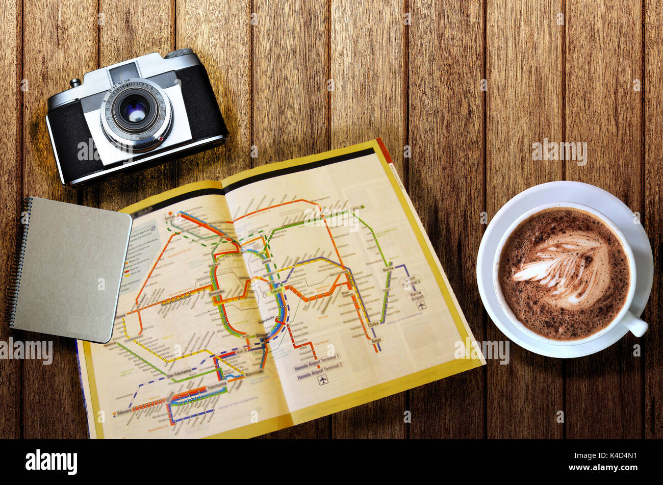 Travel planning concept on map Stock Photo