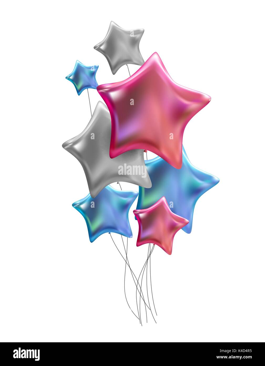 Group of Colour Glossy Helium Balloons Isolated on White Background ...