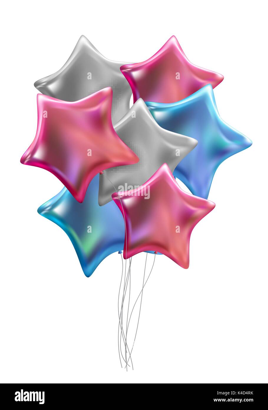 Group of Colour Glossy Helium Balloons Isolated on White Background ...