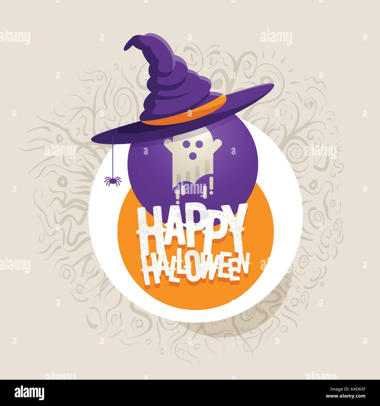 Vector Halloween design template. Modern flat design. Stock Vector