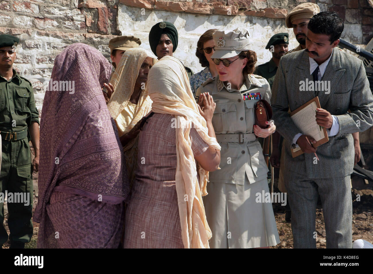 VICEROY'S HOUSE, Gillian Anderson Lady, as  Edwina Mountbatten (right of center), 2017. ph: Kerry Monteen /© IFC Films /Courtesy Everett Collection Stock Photo