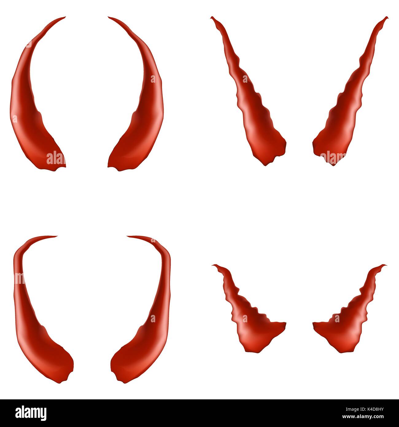 Set of Red Horns Stock Vector Image & Art Alamy