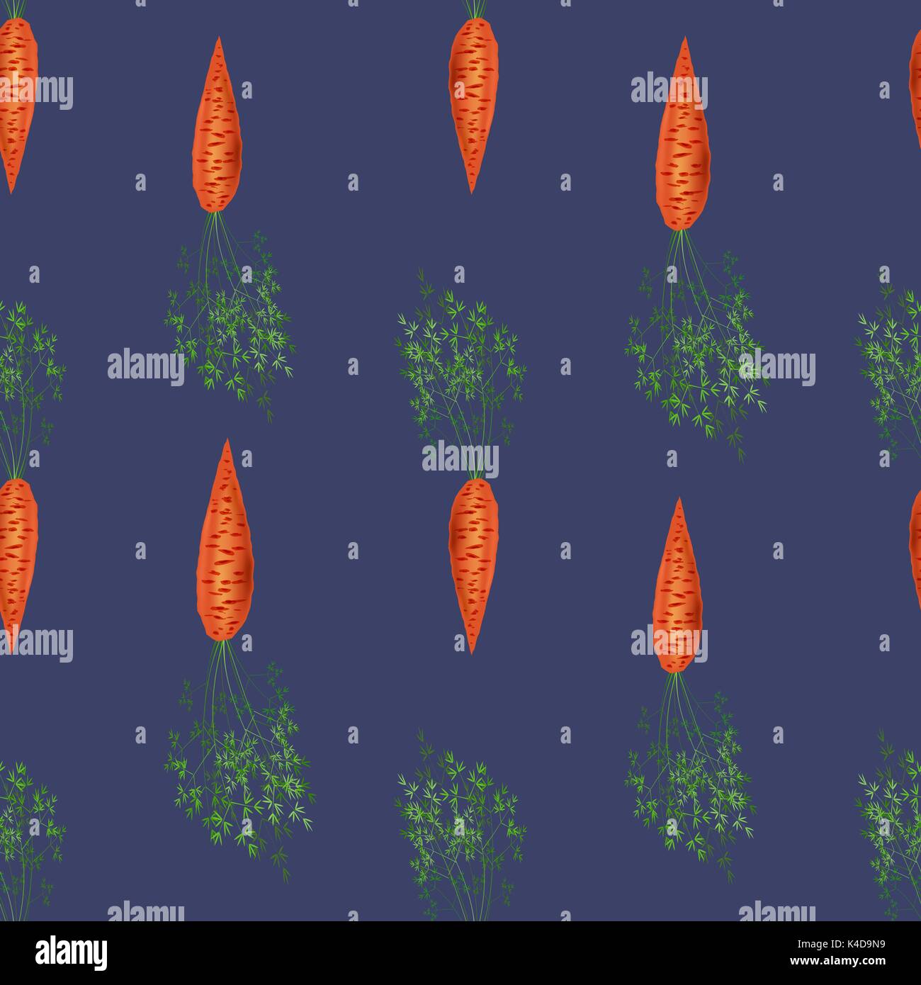 Red Fresh Carrot Seamless Pattern Stock Vector