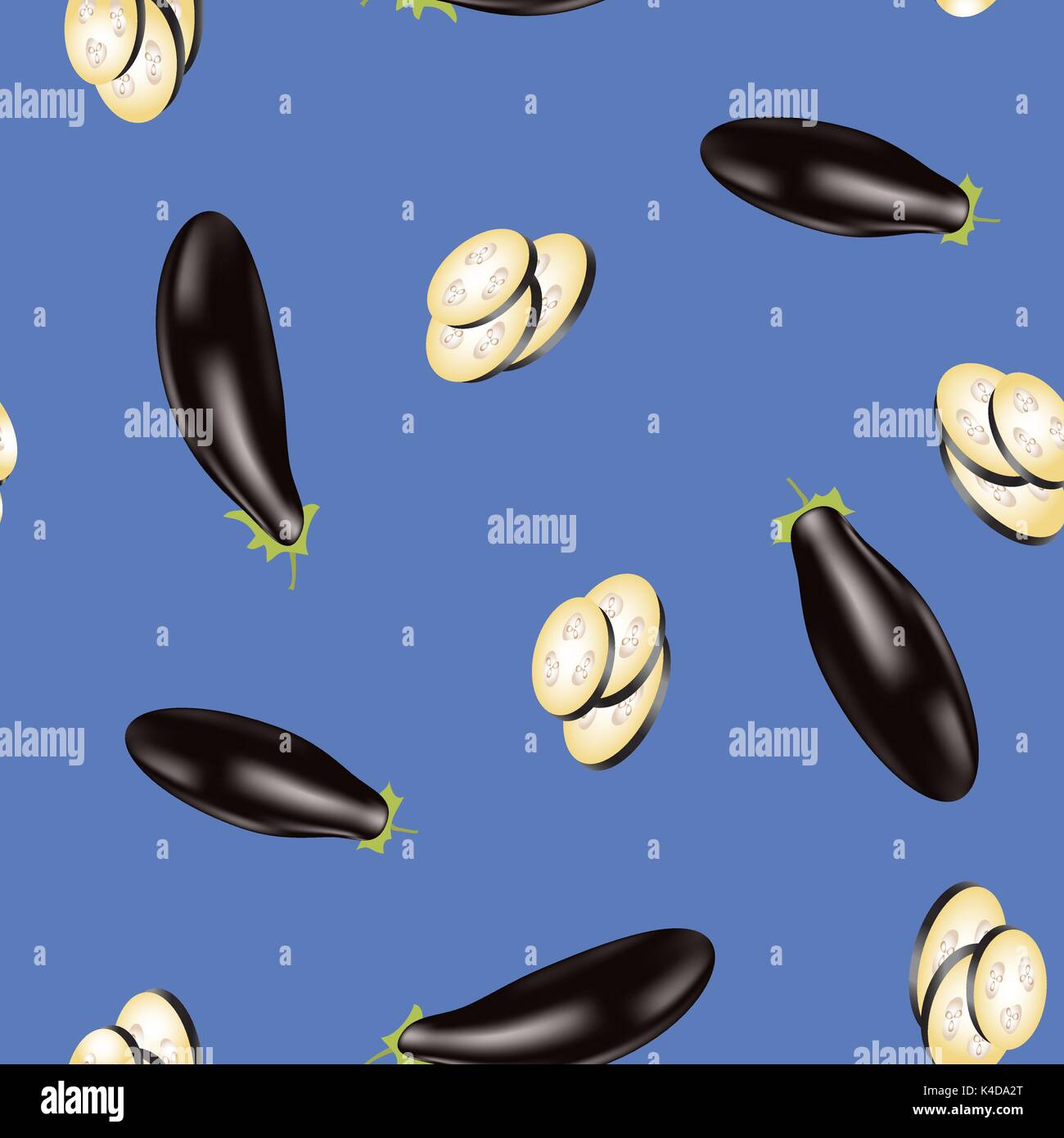 Eggplant Seamless Pattern Stock Vector
