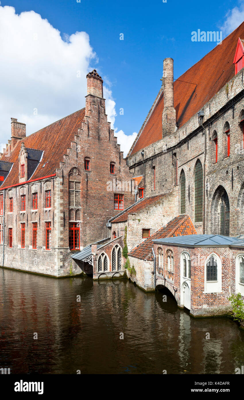 St Johns Hospital in Bruges with sunshine and blue sky. Stock Photo