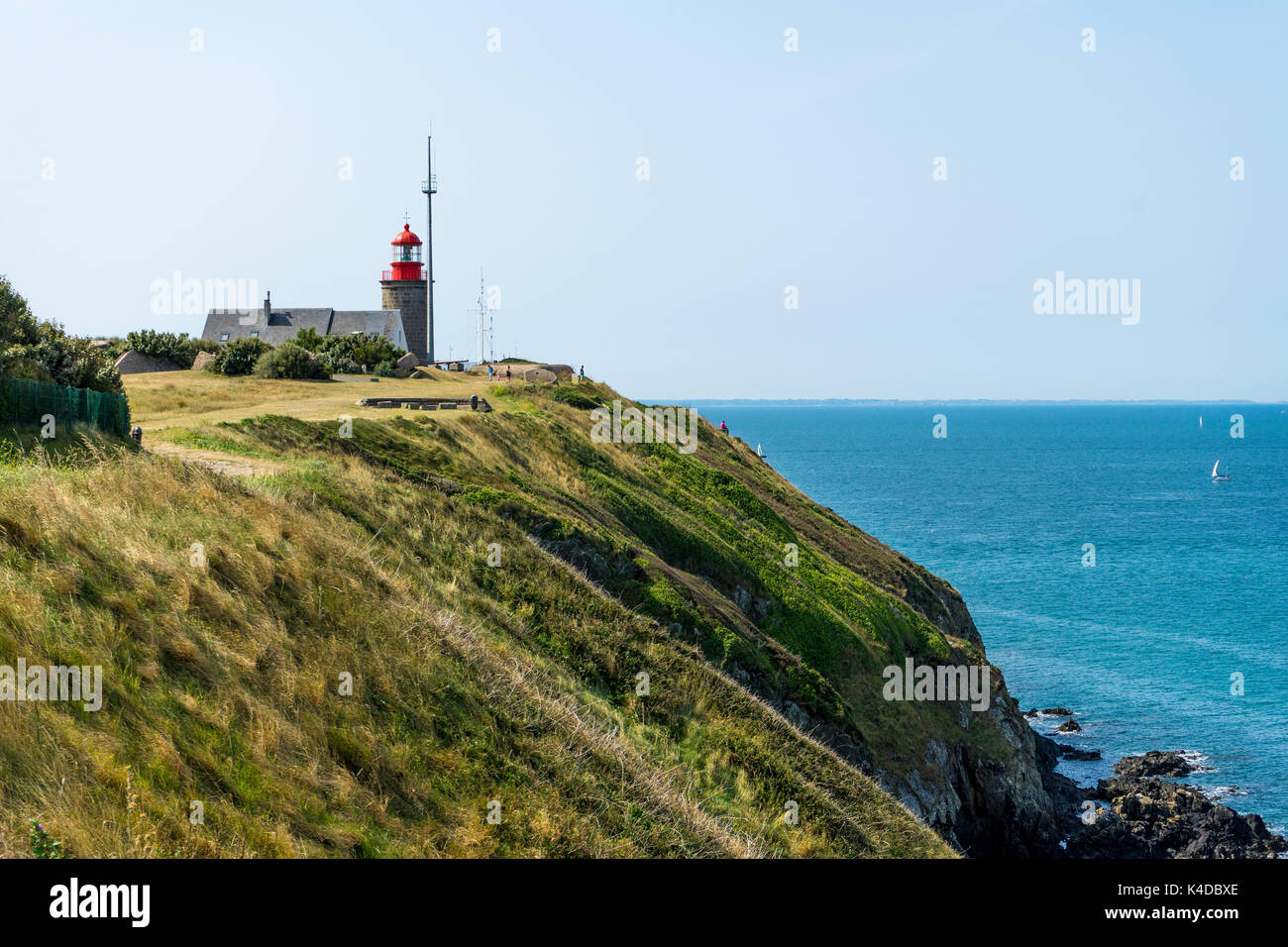 lighthouse in granville Stock Photo