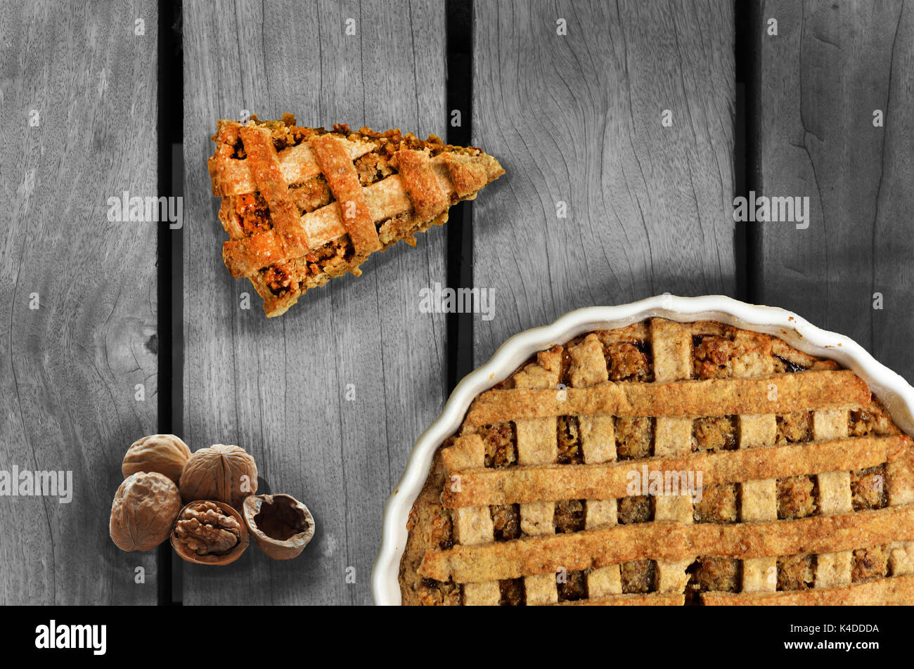 Walnut Pie Stock Photo