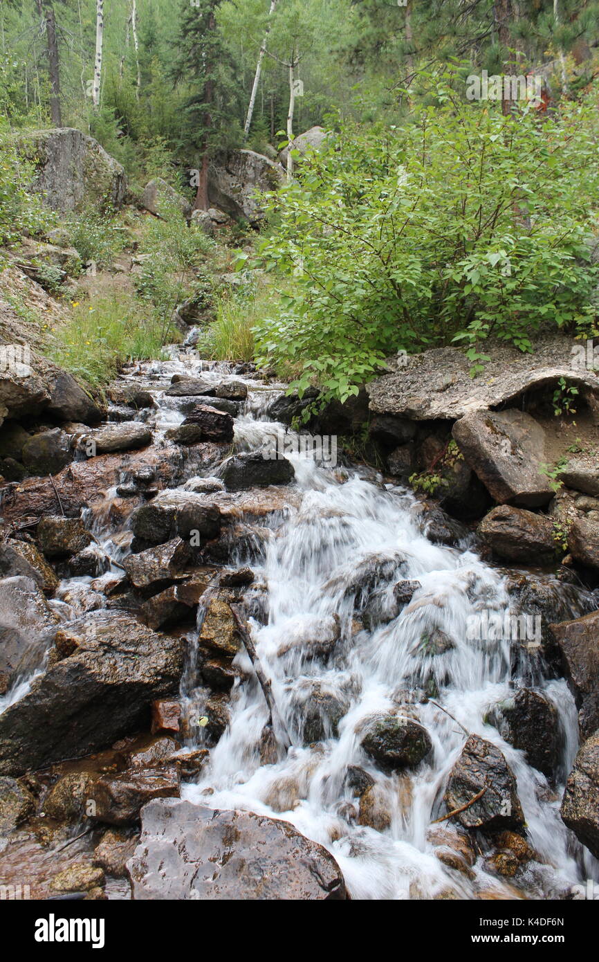 Waterfalls on the Thomas Trail in Green Mountain Falls, Colorado Stock