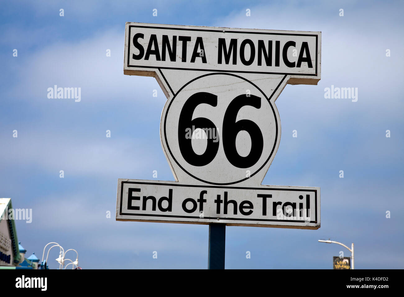 A popular excursion spot for more than a century, Southern California's Santa Monica Pier also is the western terminus of famous Route 66. Stock Photo
