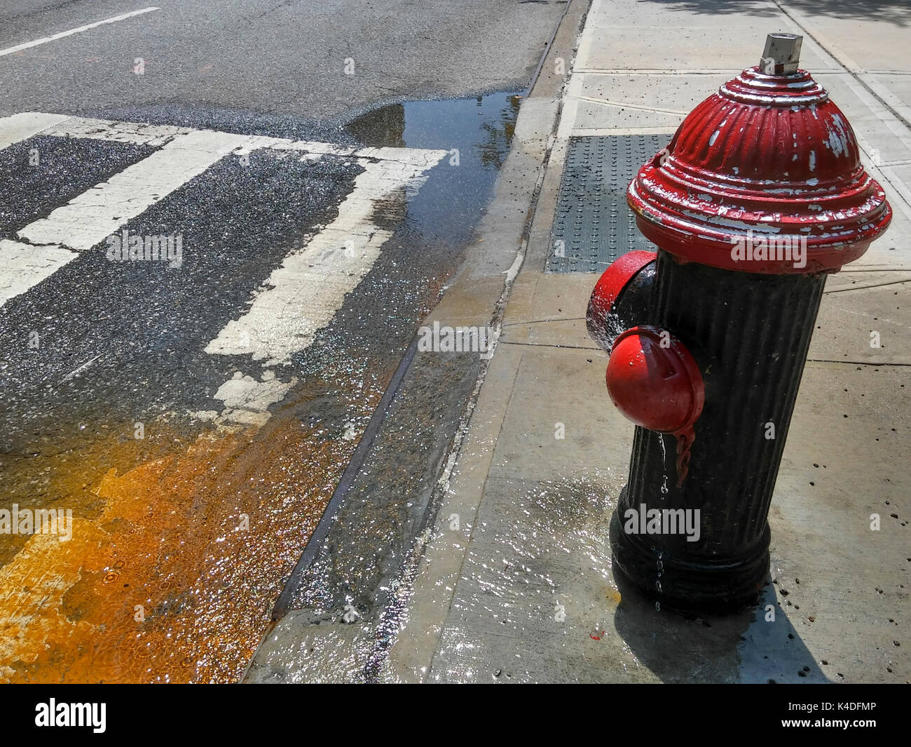 A leaking fire hydrant in in New York on Thursday,August 24, 2017