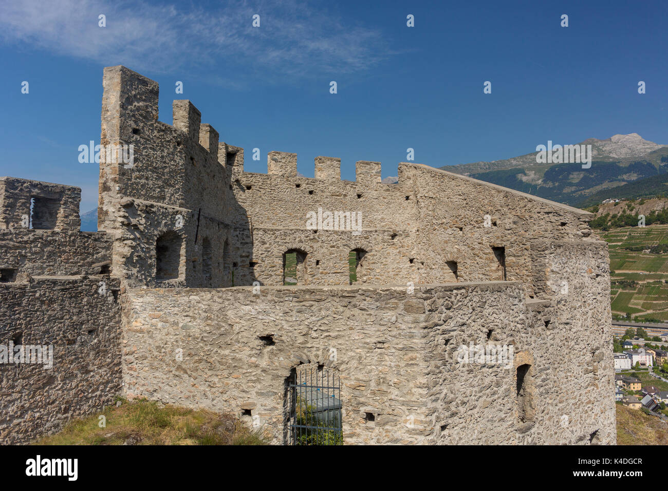 SION, SWITZERLAND - Tourbillon Castle. Stock Photo