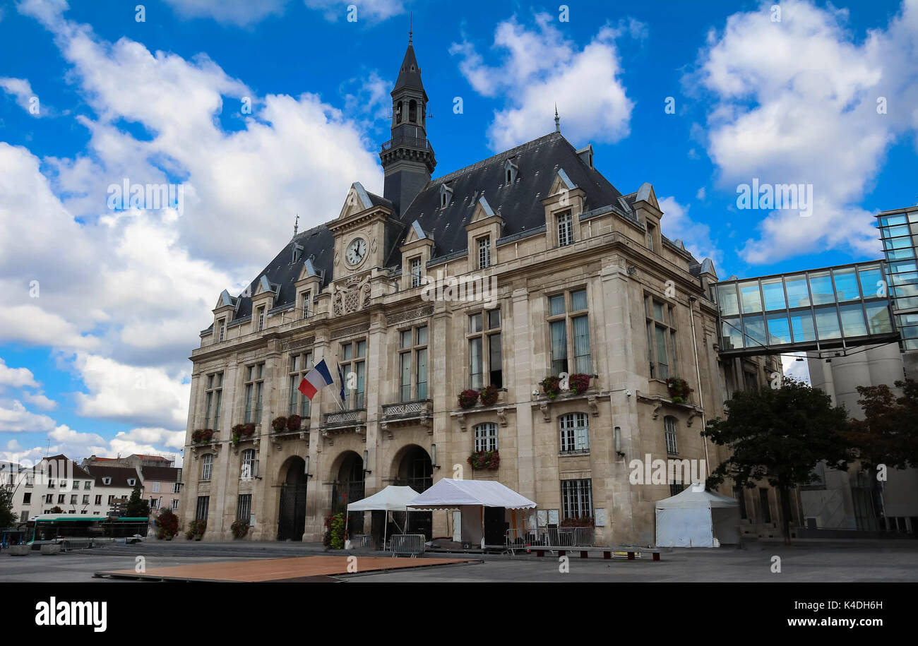 The Saint Denis Town hall at summer day, France. Stock Photo