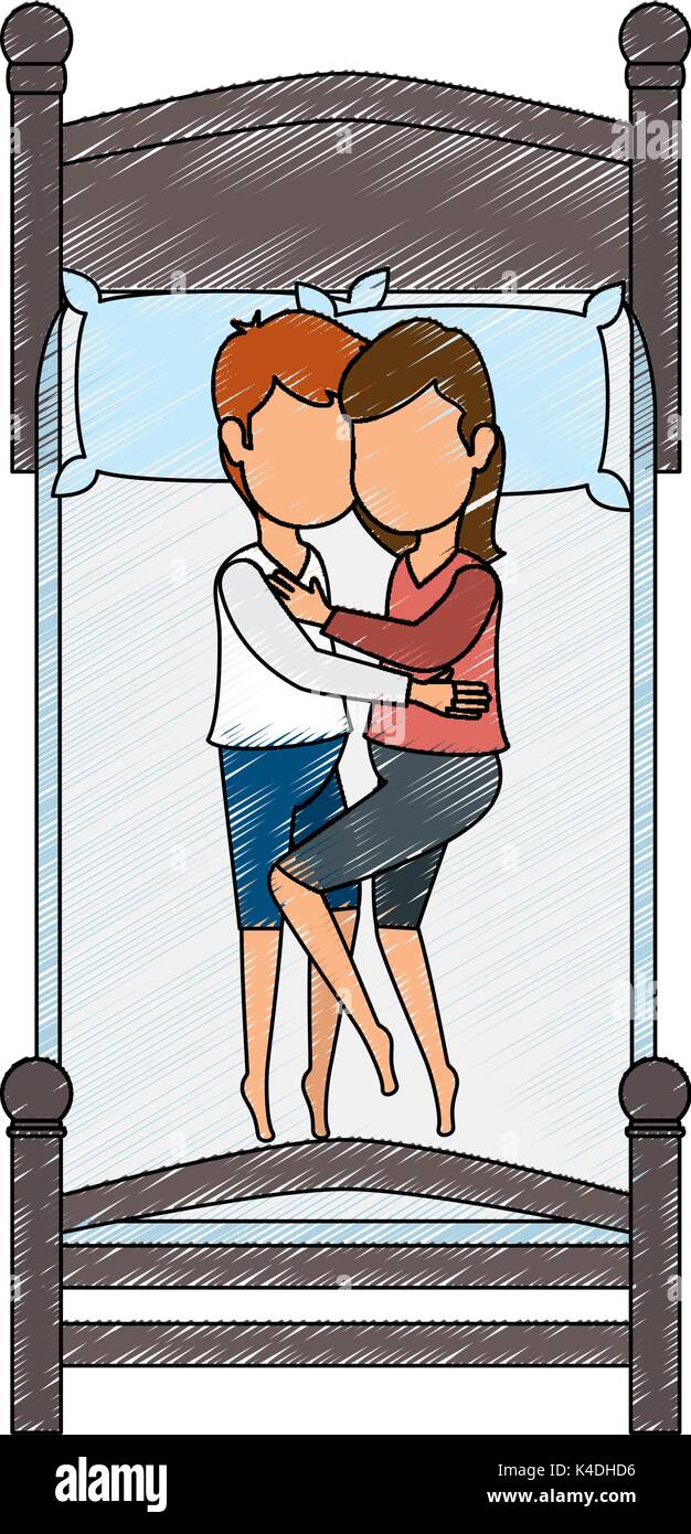 couple sleeping on the bed vector illustration design Stock Vector ...
