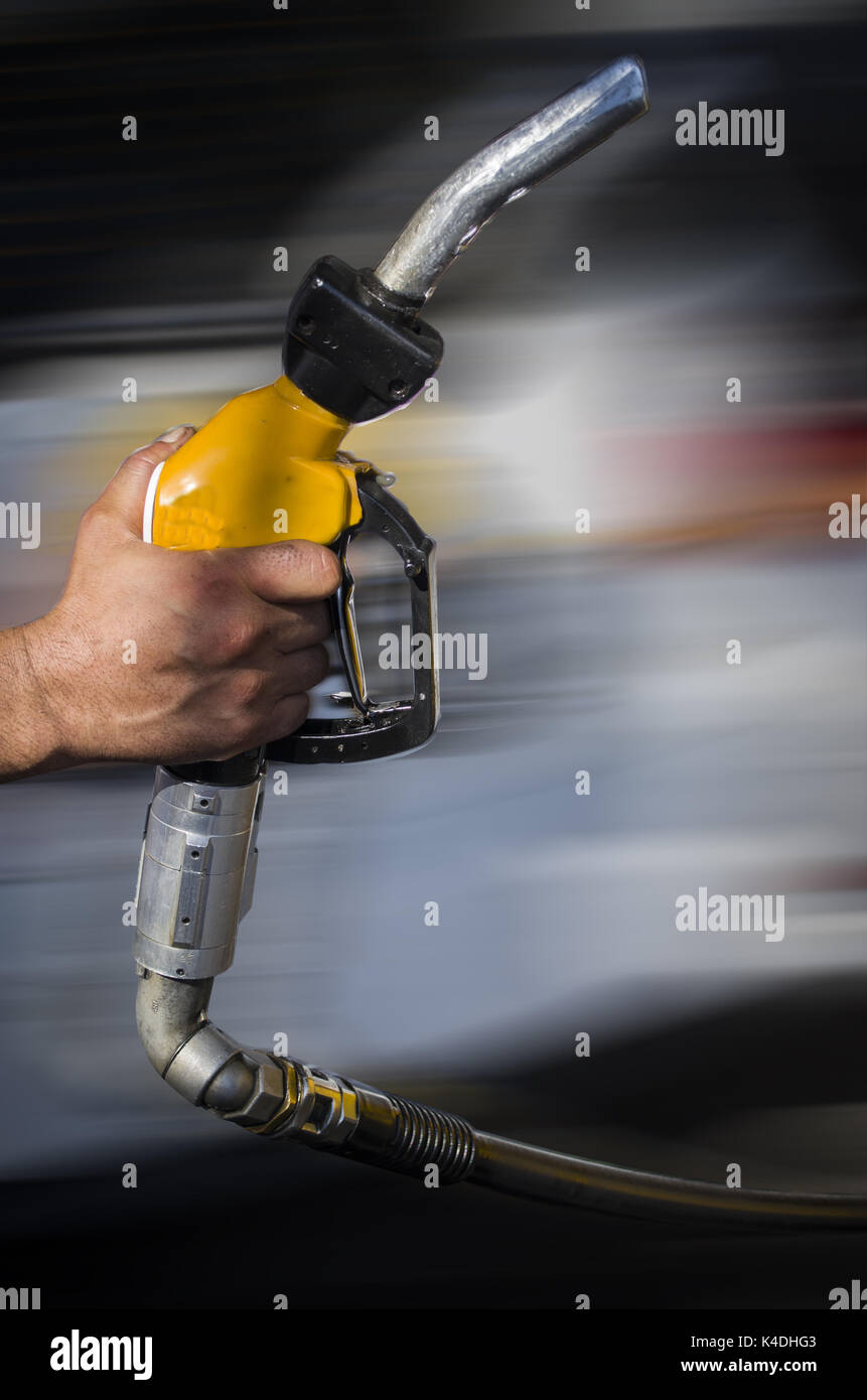 pumping gas on blur Stock Photo