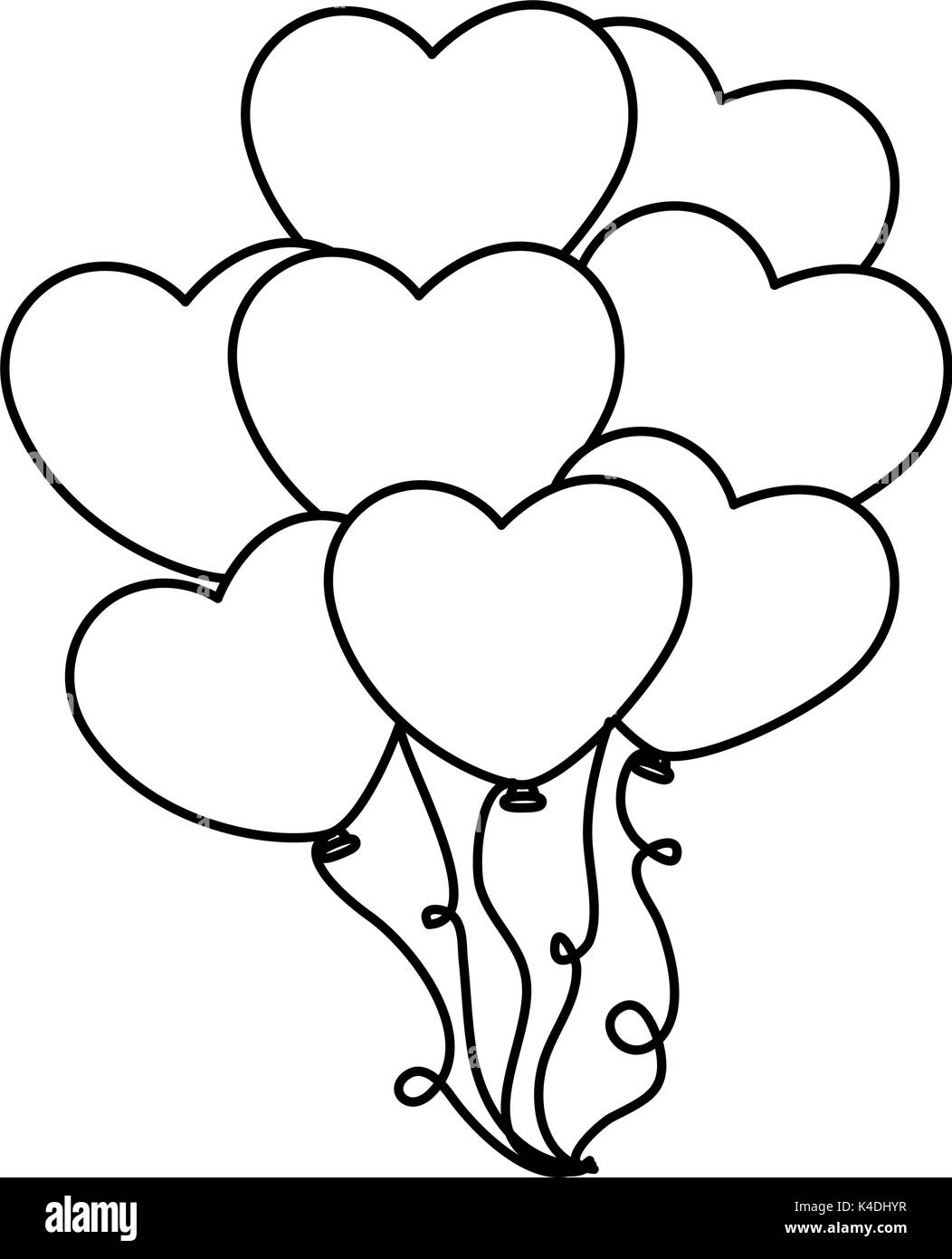 heart shaped balloons icon vector illustration design Stock Vector ...