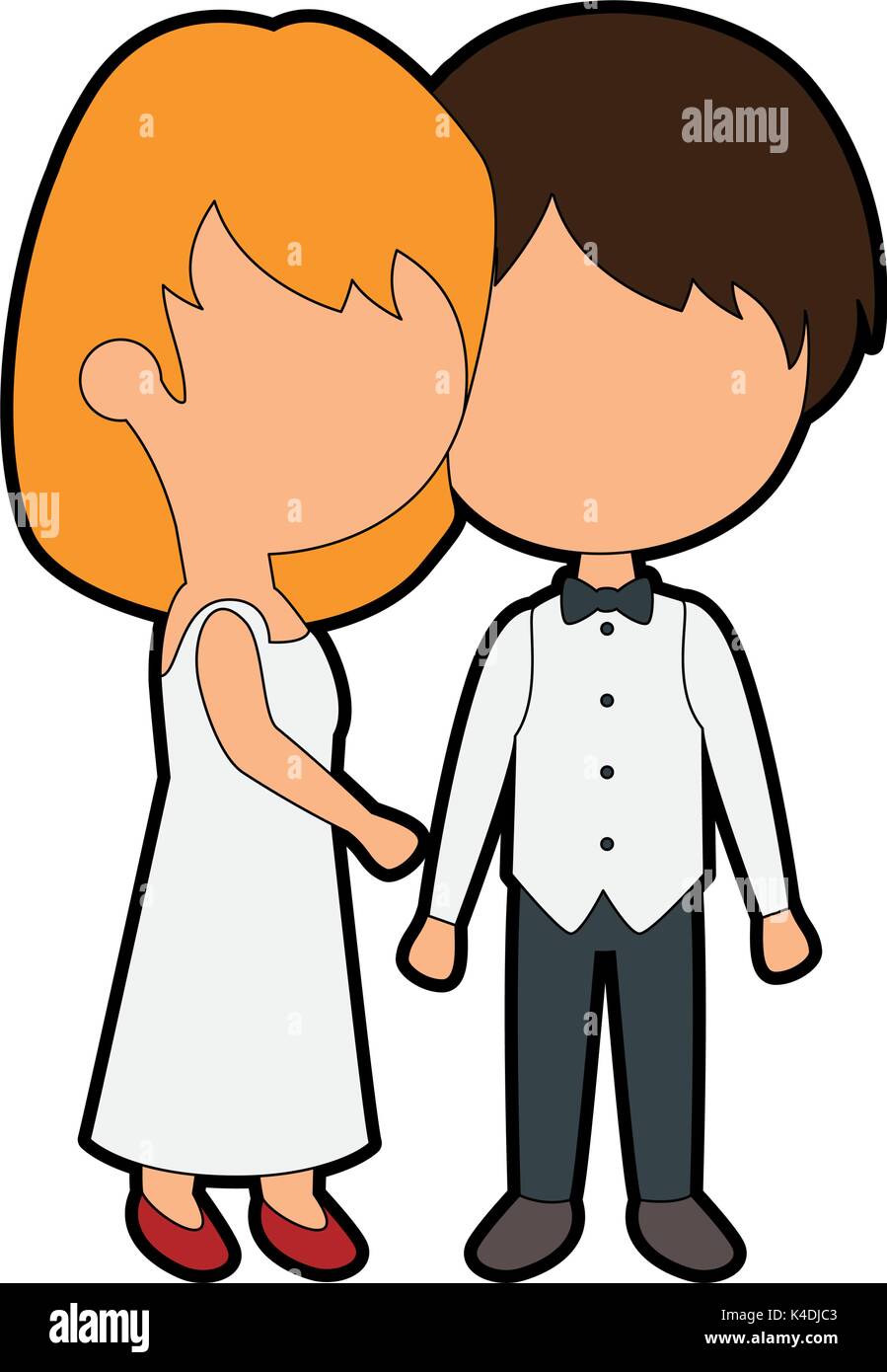 cute couple just married vector illustration design Stock Vector Image ...
