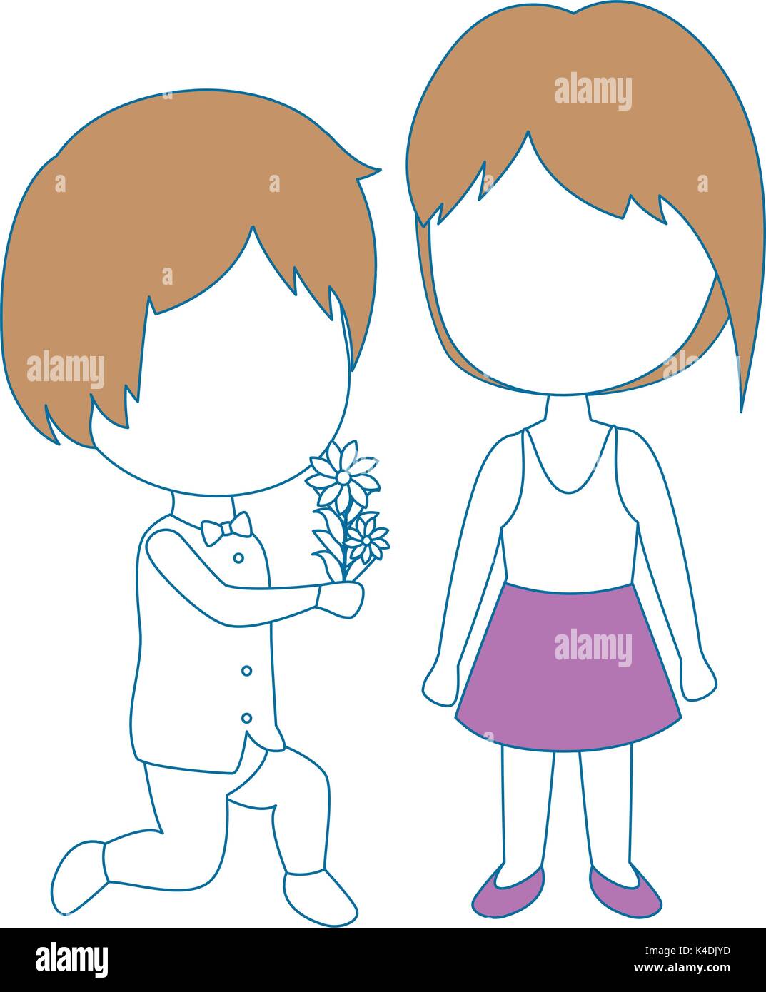 cute couple just married vector illustration design Stock Vector Image ...