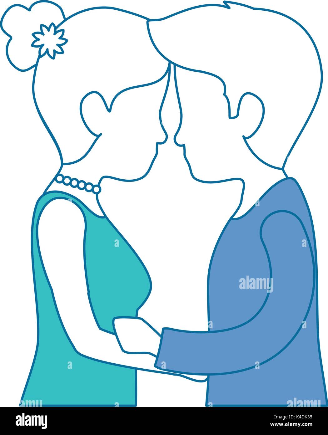 cute couple in love kissing vector illustration design Stock Vector ...