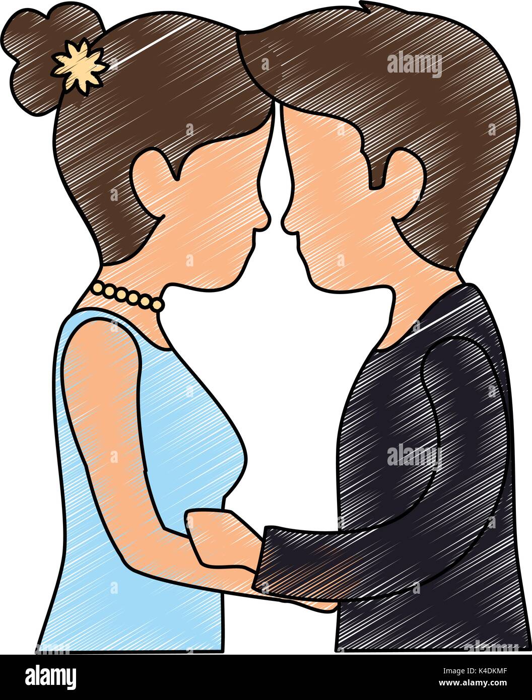 Cartoon Couple Kissing High Resolution Stock Photography And Images Alamy