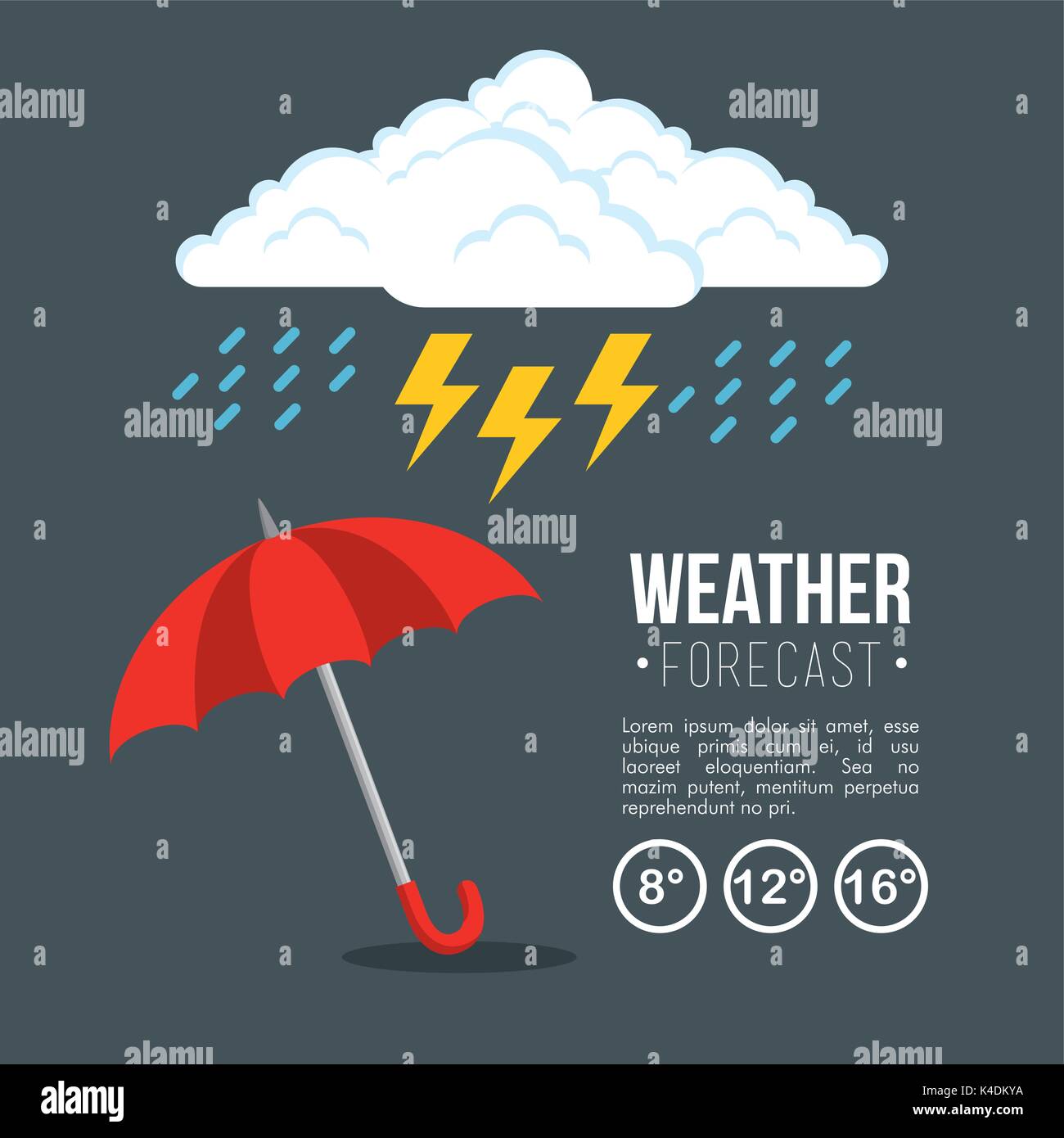 rainy weather forecast Stock Vector Image & Art Alamy