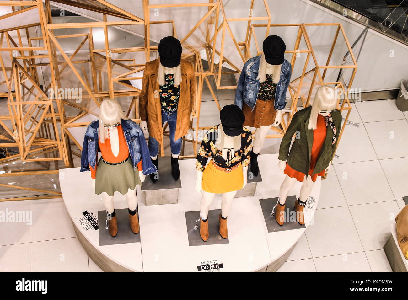 New York, USA September 27, 2016 Dressed Mannequins on display