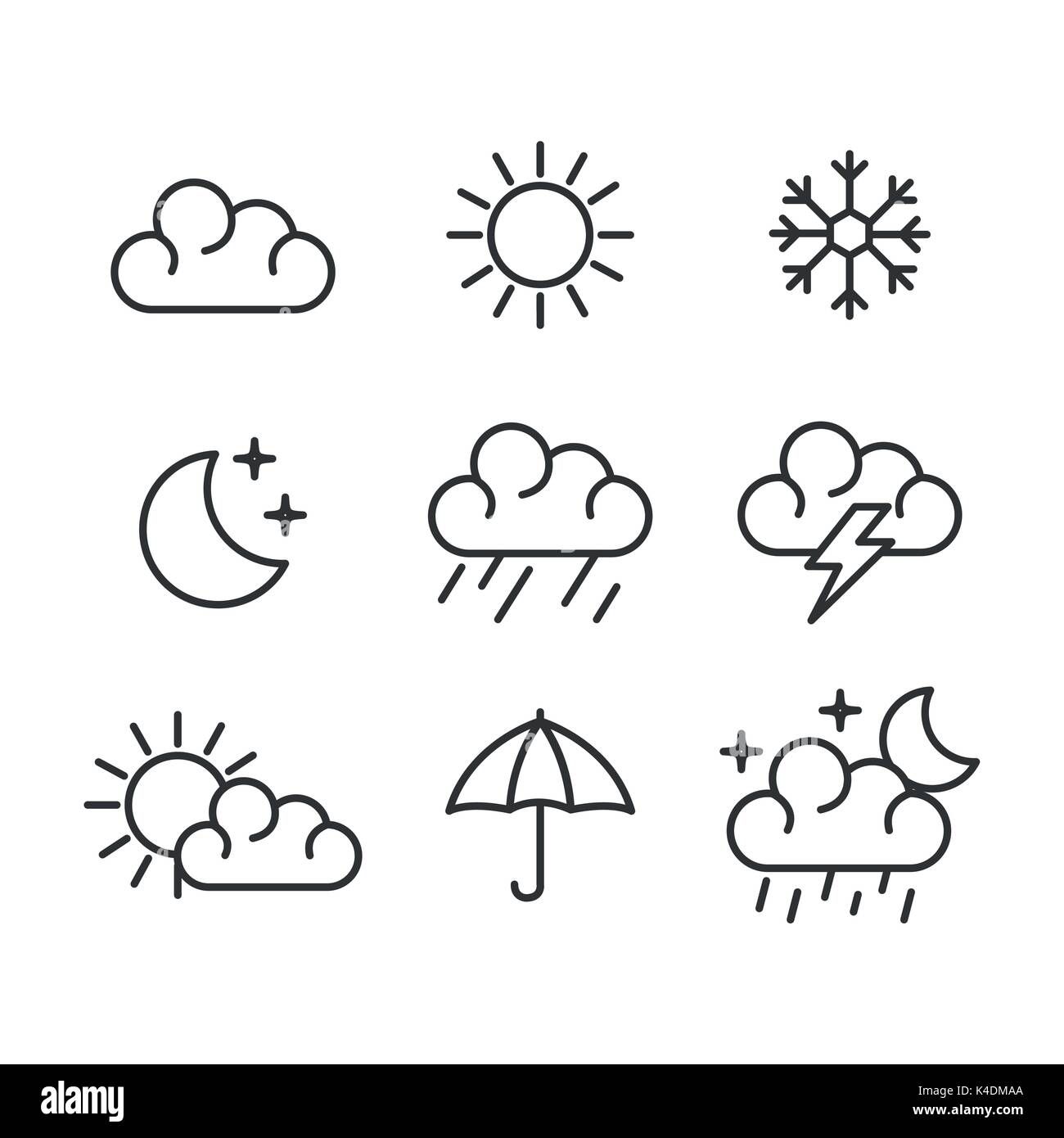 set of weather status icons Stock Vector Image & Art - Alamy