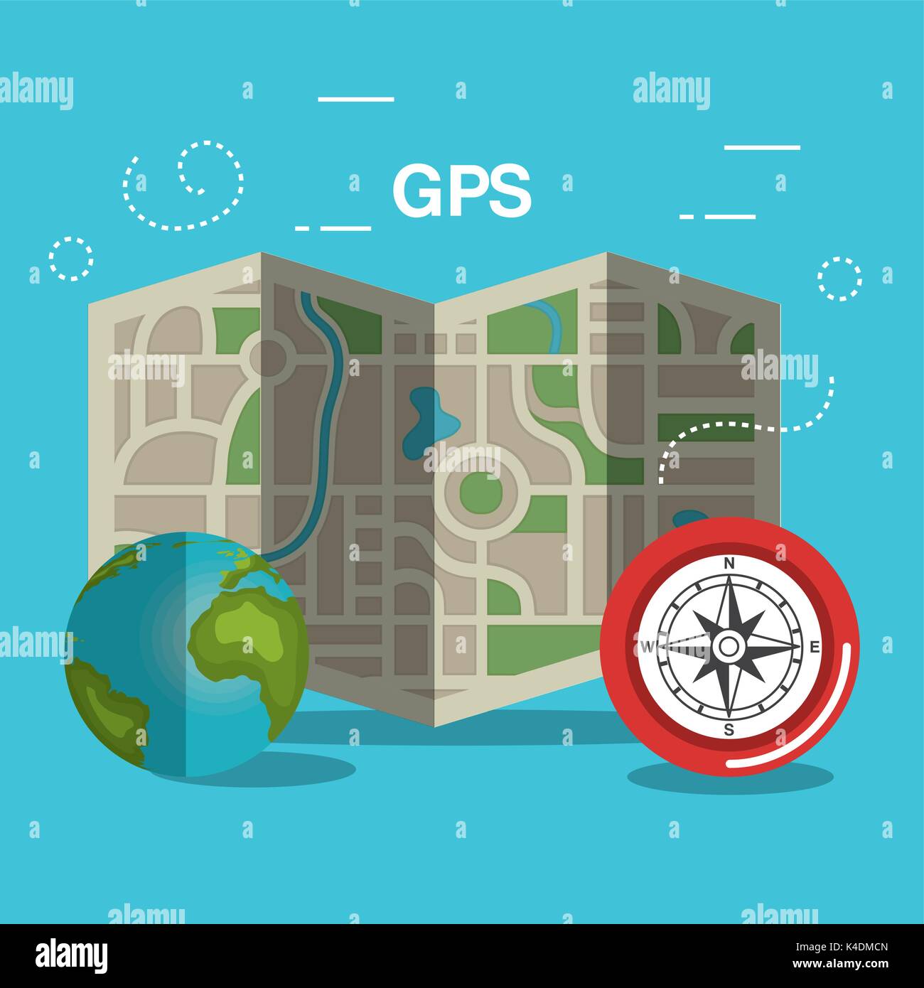 map with gps navigation icons Stock Vector Image & Art - Alamy