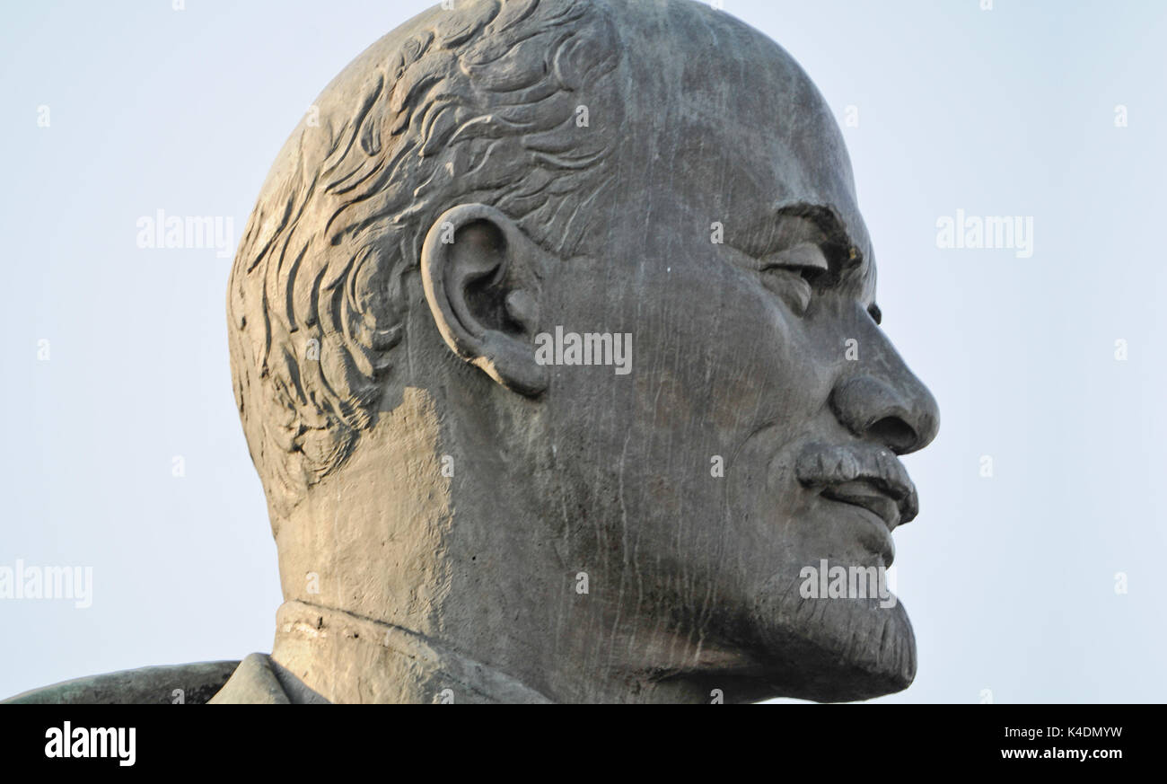 Detail of Lenin Statue, Luzhniki Stadium, Moscow Stock Photo