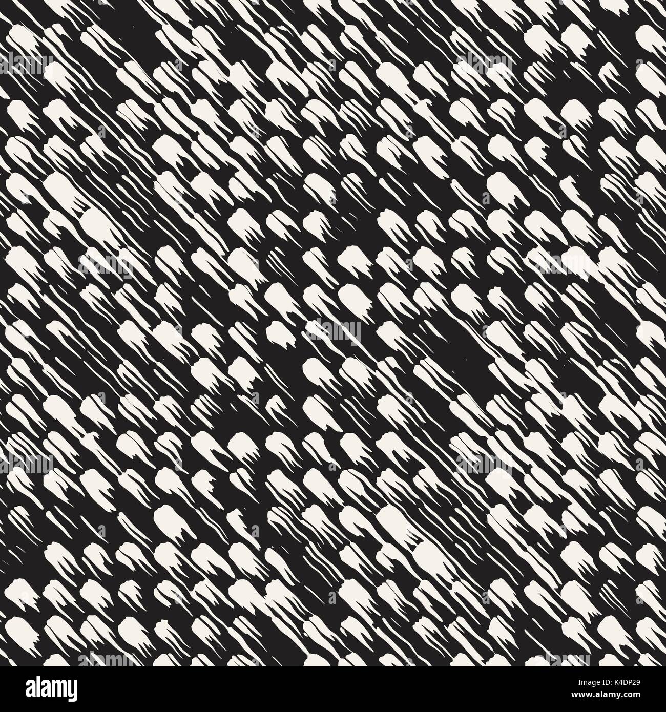 Vector seamless pattern with brush stripes and strokes. Black and white ...