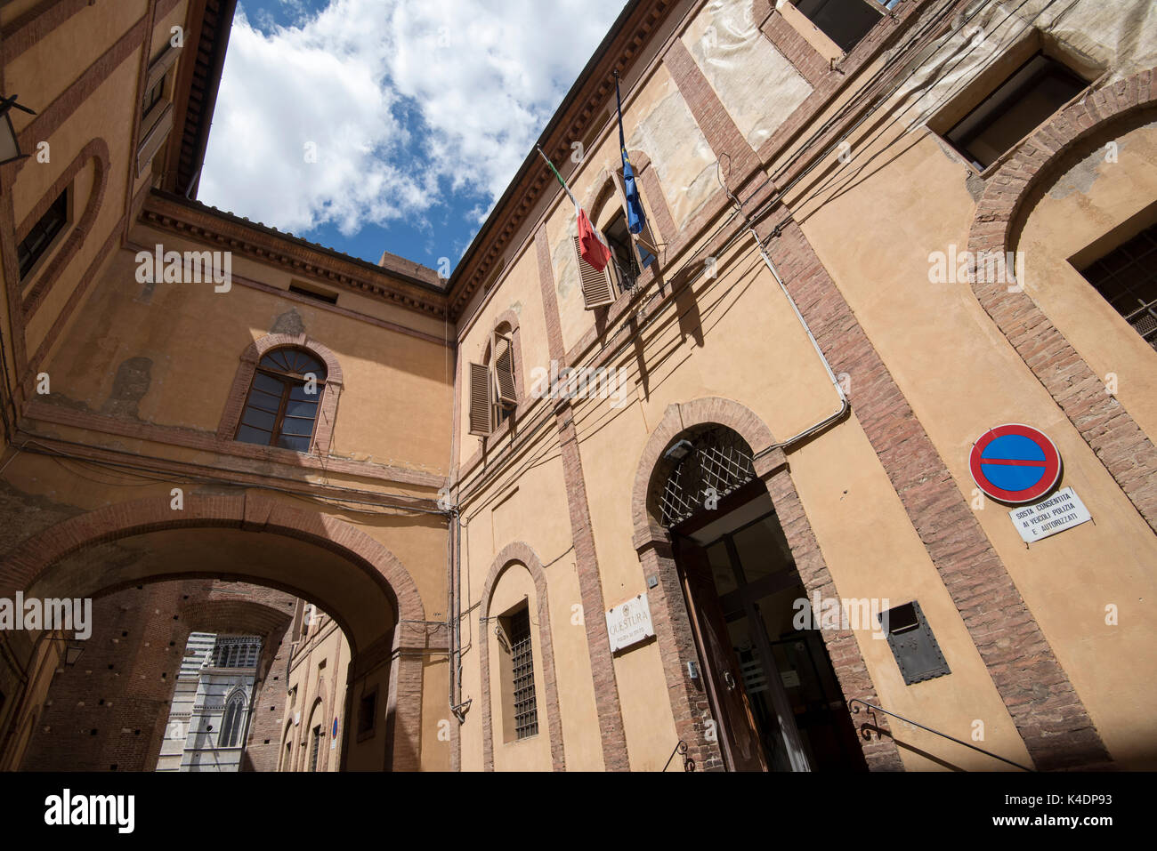 Police Station in Siena, Tuscany Italy Europe EU Stock Photo