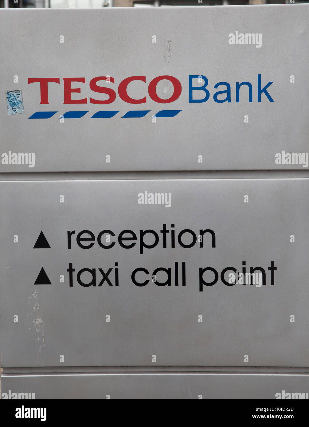 Tesco Bank signs at the Customer Service Centre in Glasgow Stock Photo