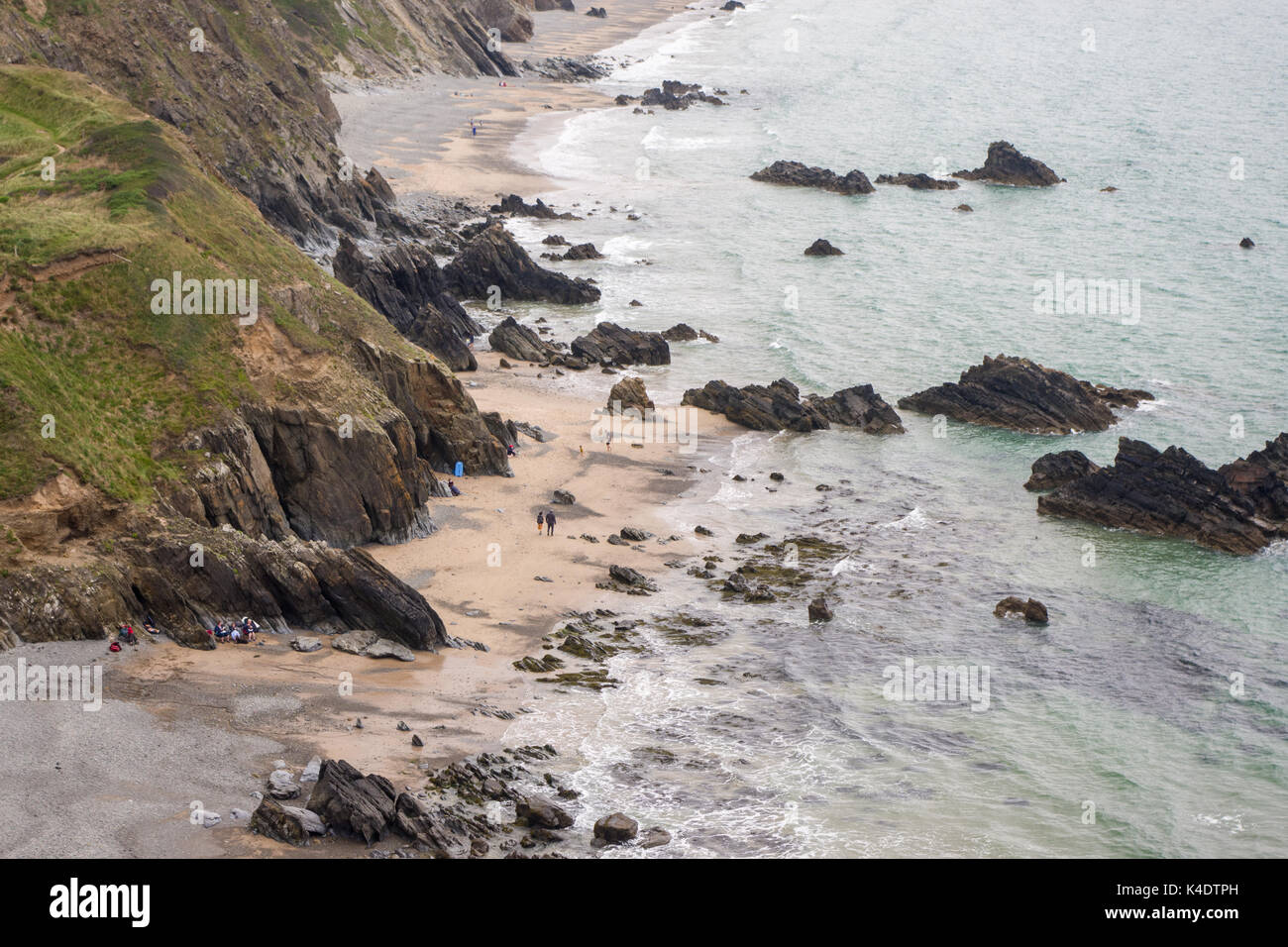 Marloes sands with view from above, Pembrokeshire, Wales, UK Stock Photo