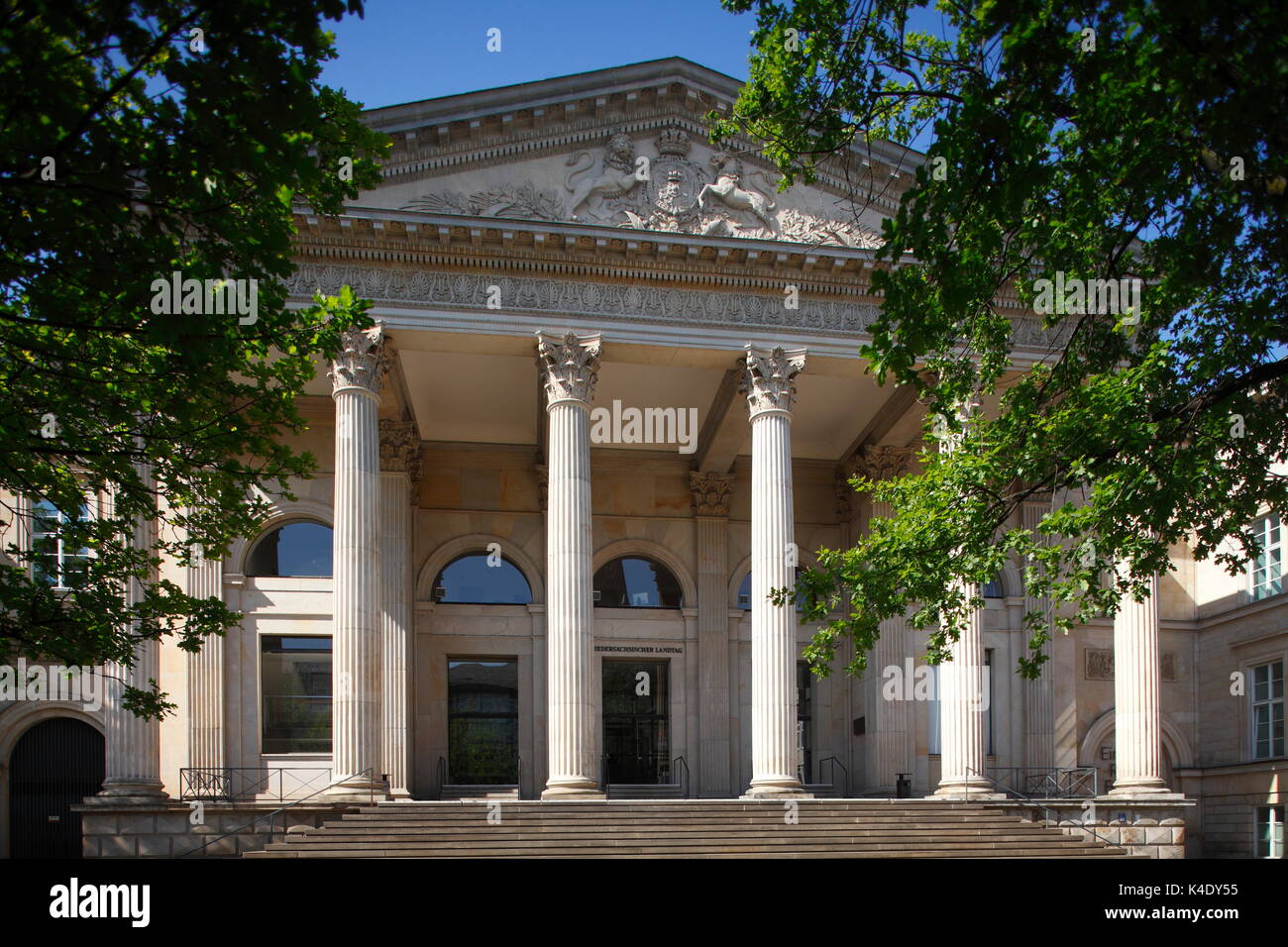 Niedersächsischer Landtag, Parlament, Leineschloß, Hannover, Niedersachsen, Deutschland, Europa   I  Leineschloß Castle, Lower Saxon State Parliament, Stock Photo