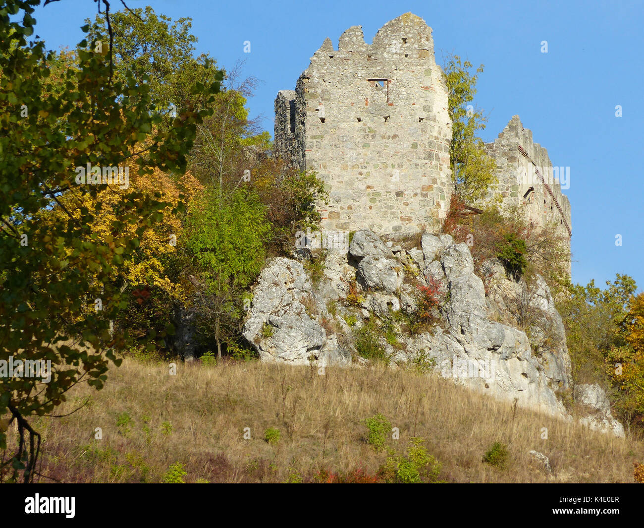 Castle Ruin Niederhaus Near Ederheim In Ries Stock Photo