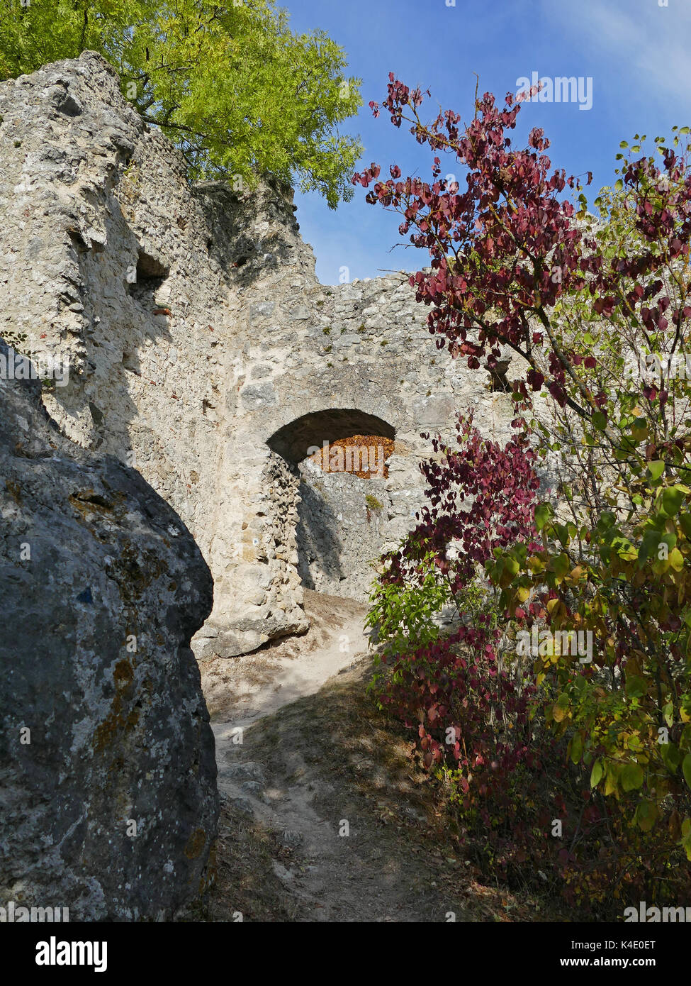 Castle Ruin Niederhaus In Ries Stock Photo