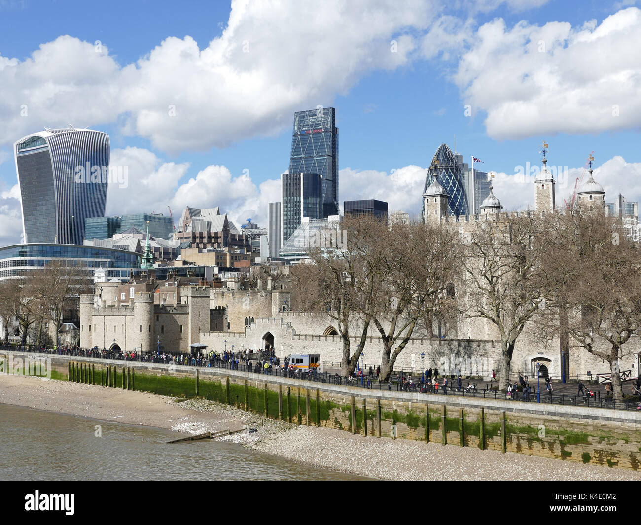 London City Skyline With Thames River And The Tower Of London, England Stock Photo