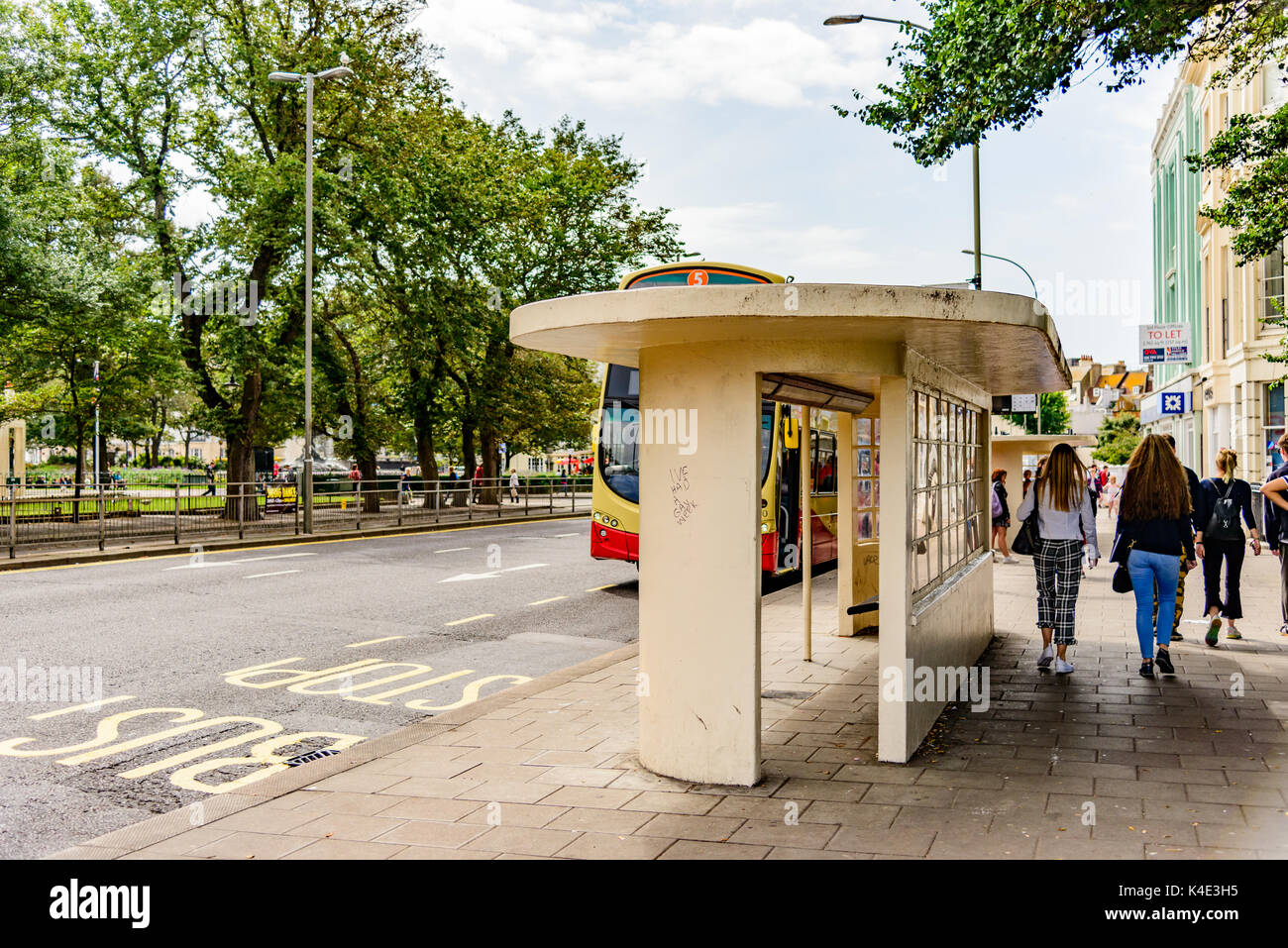 Art Deco bus stops in Brighton Stock Photo Alamy
