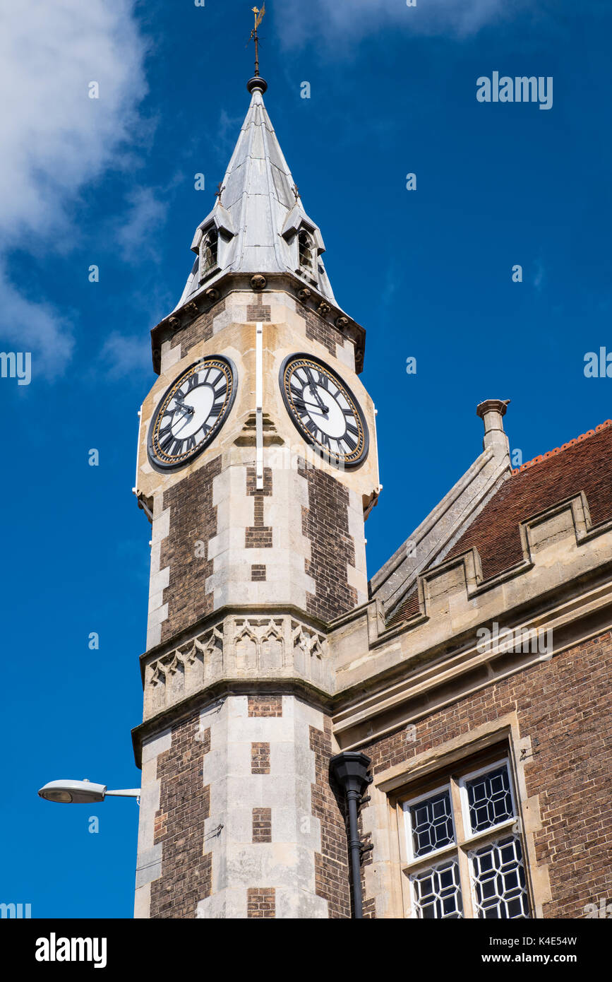 The tower of the Dorchester Corn Exchange building in the beautiful