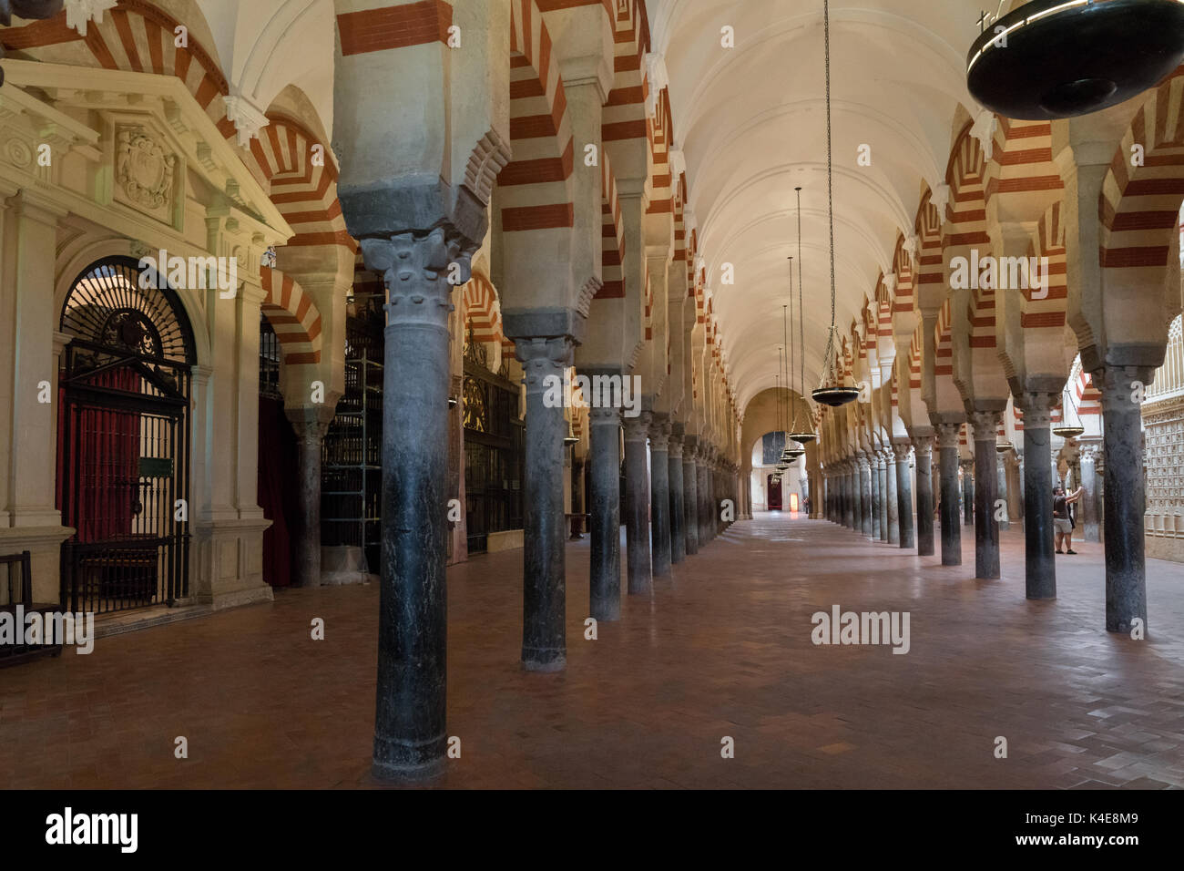 Multi-aisled Prayer Hall of Great Mosque of Córdoba, Spain Stock Photo