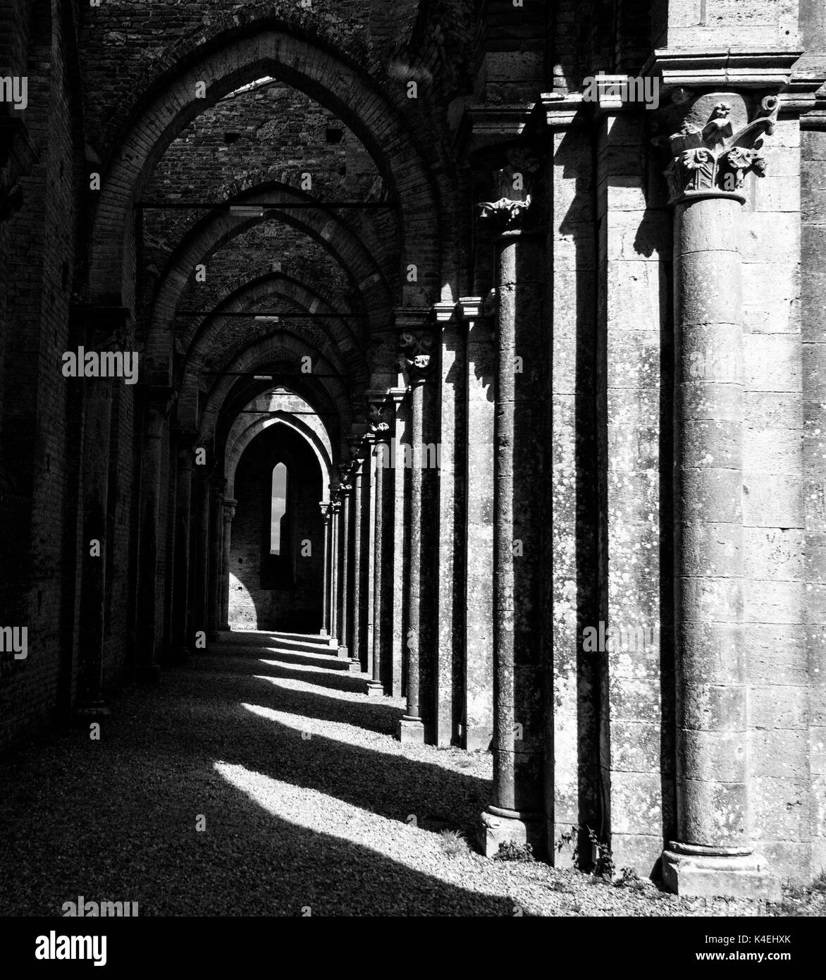 Ruins of the Abbey of San Galgano, Chiusdino Tuscany Italy Europe EU Stock Photo